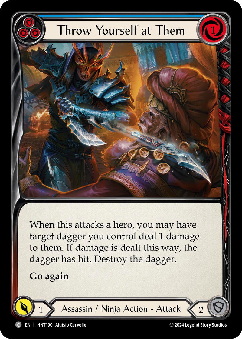 Throw Yourself at Them (Blue) [HNT190] (The Hunted) - Evolution TCG