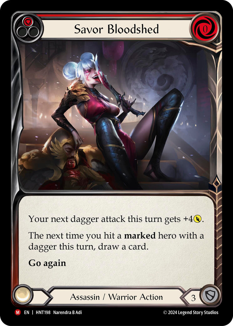 Savor Bloodshed [HNT198] (The Hunted)  Rainbow Foil - Evolution TCG