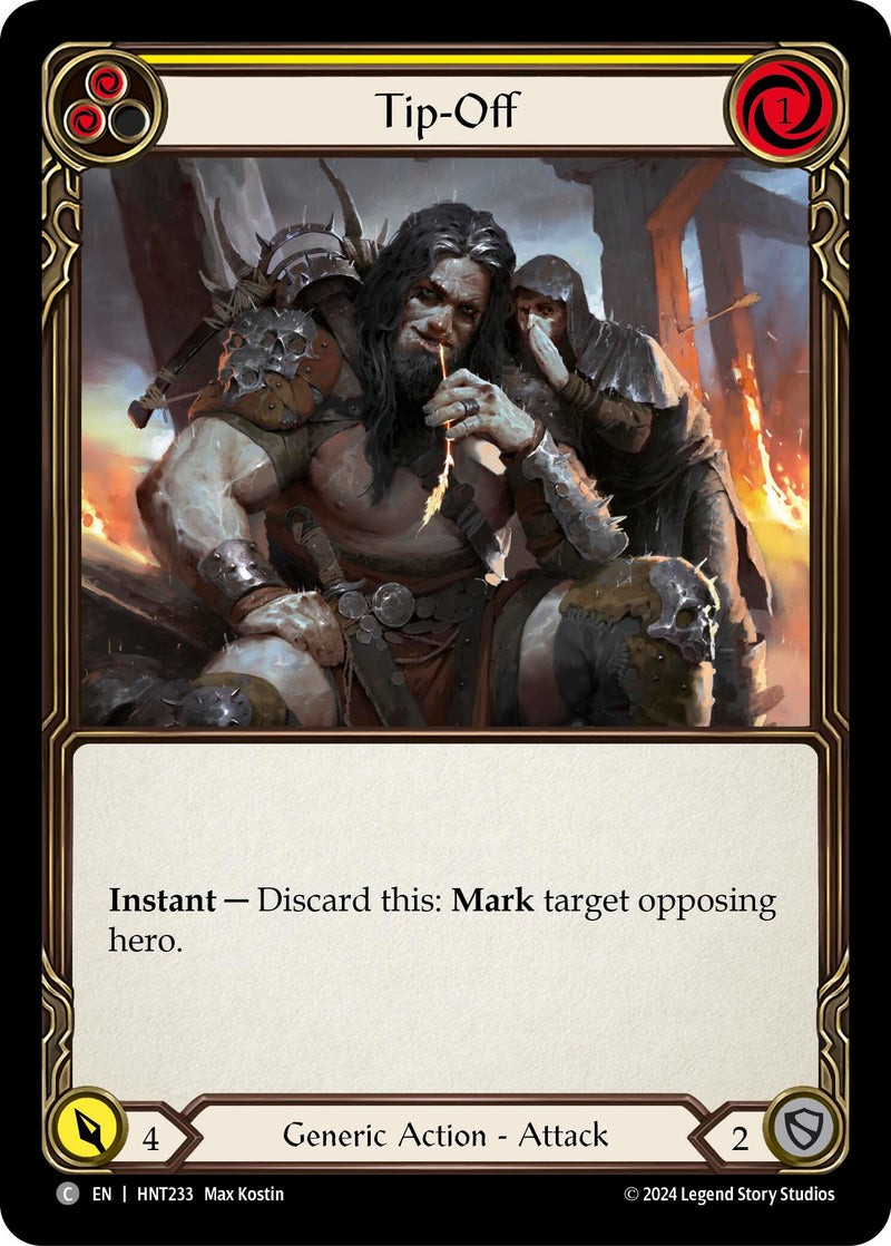 Tip-Off (Yellow) [HNT233] (The Hunted) - Evolution TCG
