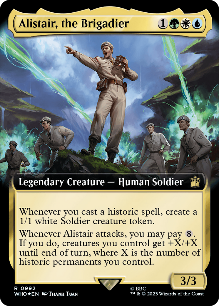 Alistair, the Brigadier (Extended Art) (Surge Foil) [Doctor Who] - Evolution TCG