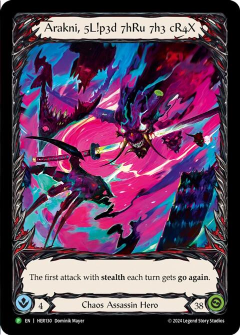 Arakni, 5L!p3d 7hRu 73h cR4X (Extended Art) [HER130] (Promo)  Cold Foil - Evolution TCG