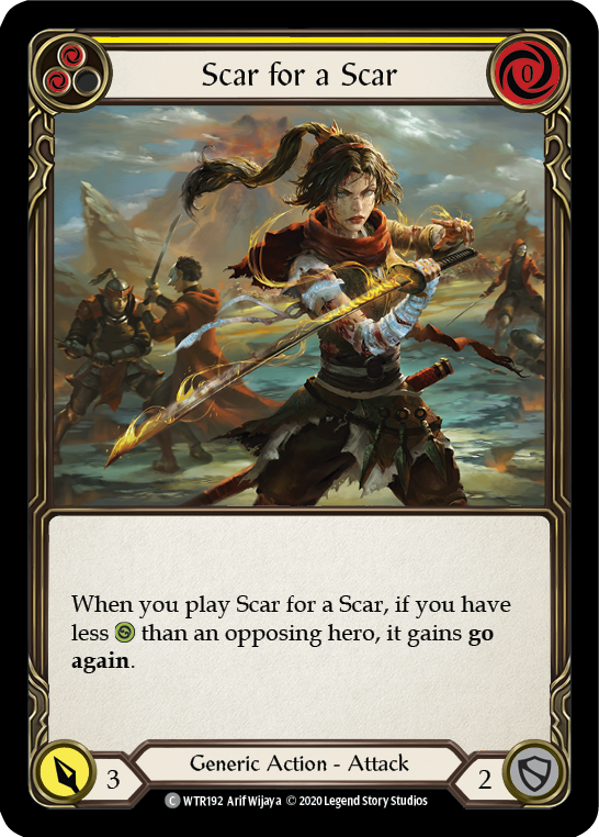Scar for a Scar (Yellow) [U-WTR192] (Welcome to Rathe Unlimited)  Unlimited Rainbow Foil - Evolution TCG
