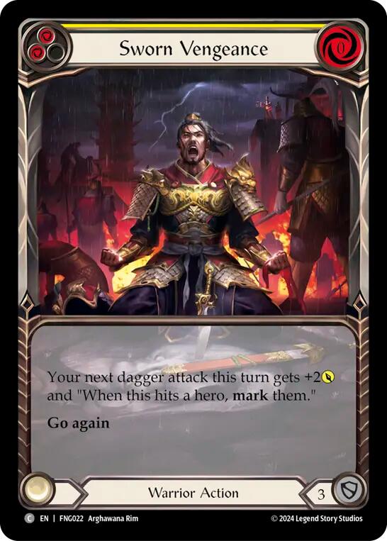 Sworn Vengeance (Yellow) (Extended Art) [FNG022] (The Hunted Fang Blitz Deck) - Evolution TCG