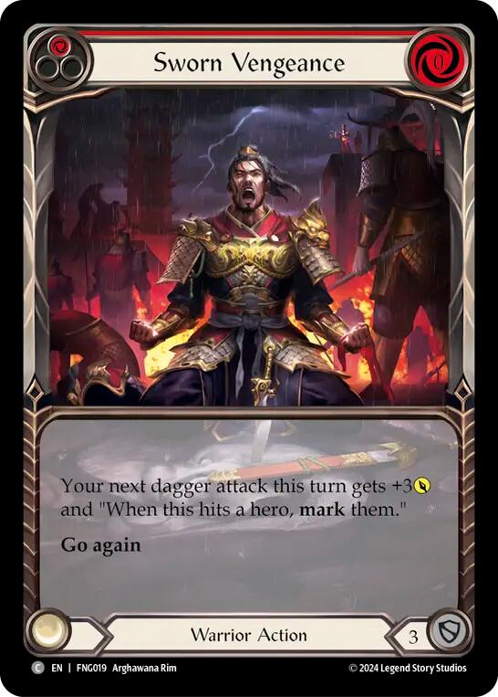 Sworn Vengeance (Red) (Extended Art) [FNG019] (The Hunted Fang Blitz Deck) - Evolution TCG