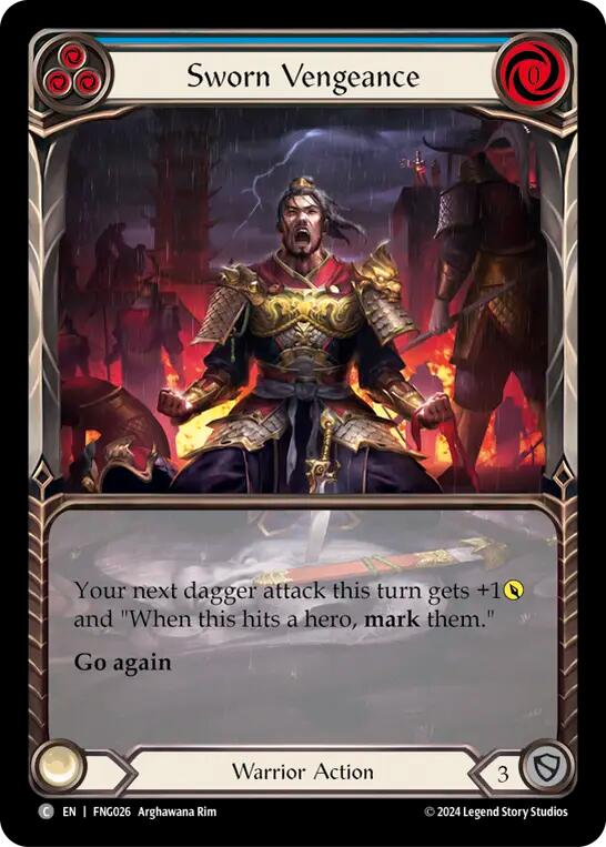 Sworn Vengeance (Blue) (Extended Art) [FNG026] (The Hunted Fang Blitz Deck) - Evolution TCG