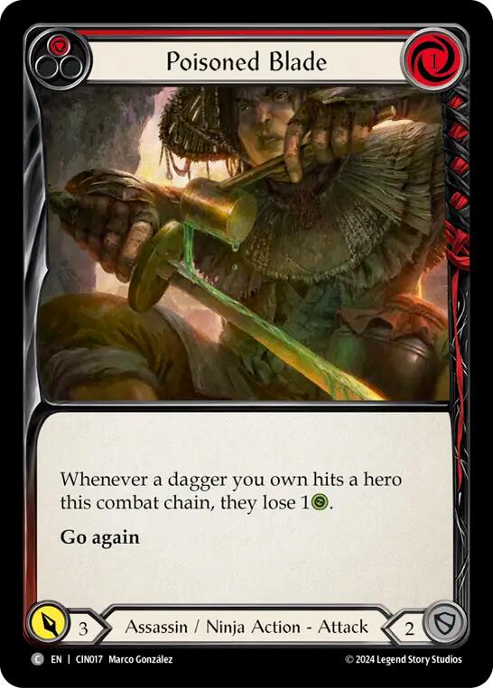 Poisoned Blade (Red) [CIN017] (The Hunted Cindra Blitz Deck) - Evolution TCG