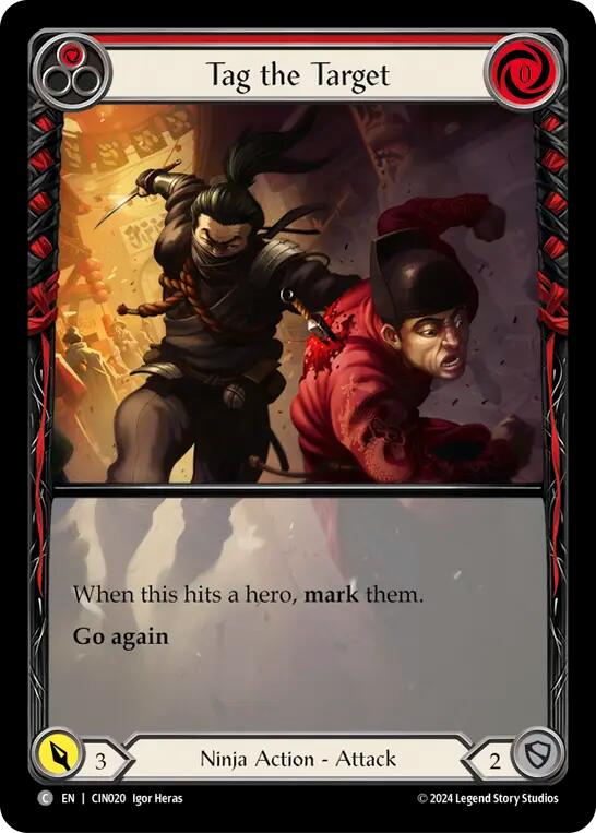Tag the Target (Red) (Extended Art) [CIN020] (The Hunted Cindra Blitz Deck) - Evolution TCG