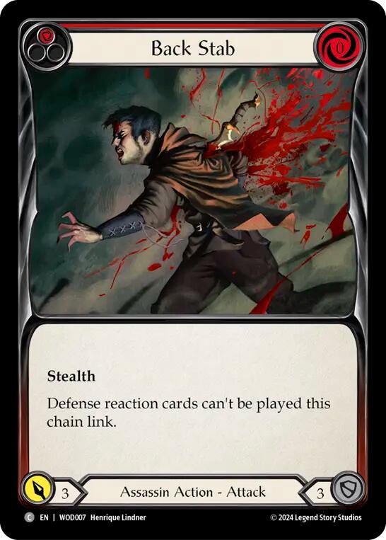 Back Stab (Red) [WOD007] (The Hunted Arakni, Web of Deceit Blitz Deck) - Evolution TCG