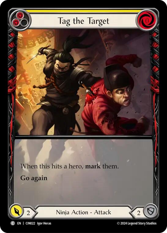 Tag the Target (Yellow) (Extended Art) [CIN022] (The Hunted Cindra Blitz Deck) - Evolution TCG