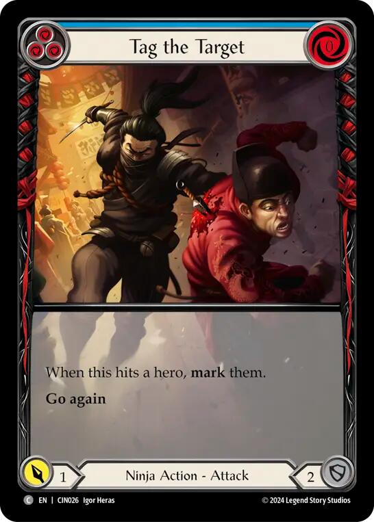 Tag the Target (Blue) (Extended Art) [CIN025] (The Hunted Cindra Blitz Deck) - Evolution TCG