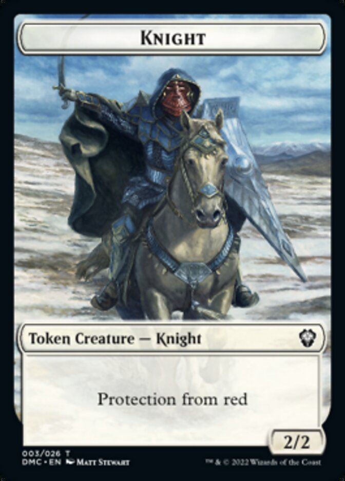 Zombie Knight // Knight Double-Sided Token [Dominaria United Commander Tokens] - Evolution TCG