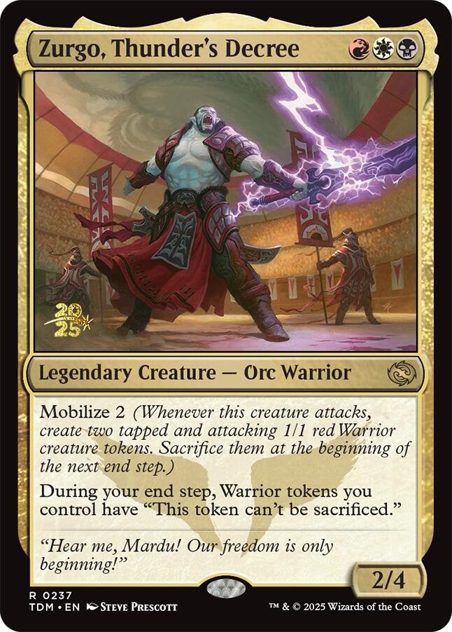Zurgo, Thunder's Decree [Tarkir: Dragonstorm Prerelease Promos] - Evolution TCG