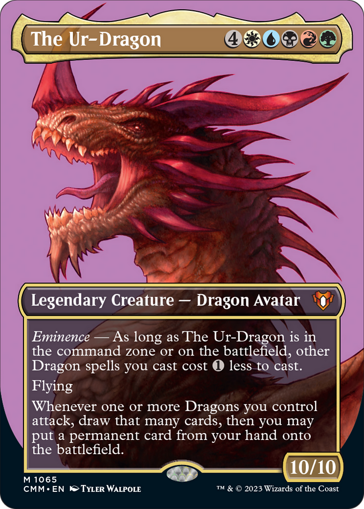 The Ur-Dragon (Borderless Textured Foil Frame Break) [Commander Masters] - Evolution TCG