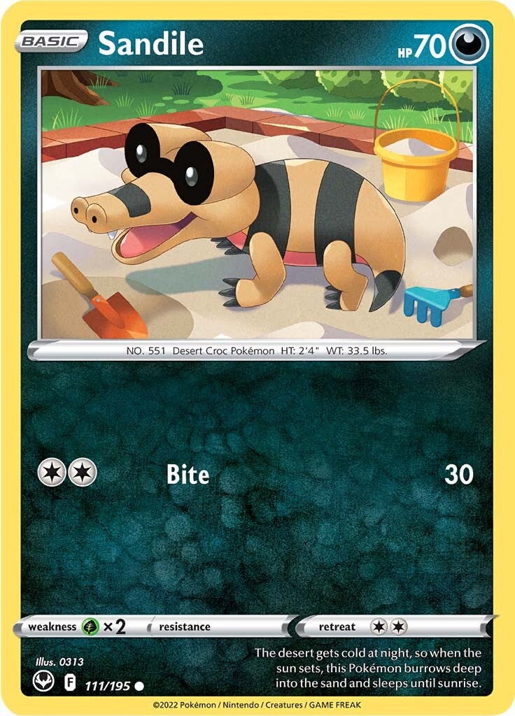 Sandile (111/195) [Sword & Shield: Silver Tempest] - Evolution TCG