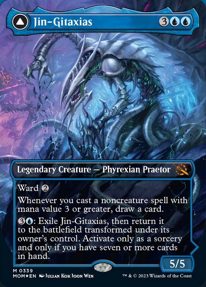 Jin-Gitaxias // The Great Synthesis (Borderless Alternate Art) [March of the Machine] - Evolution TCG