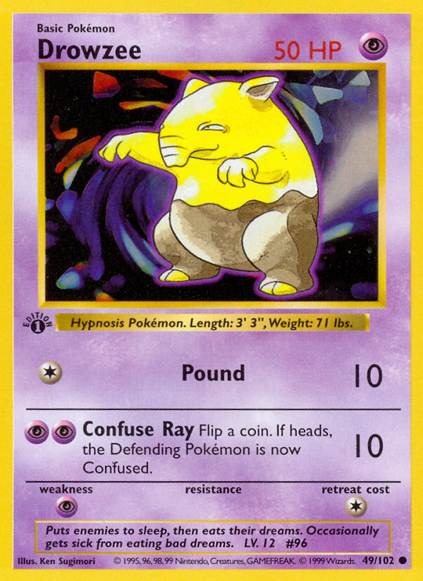 Drowzee (49/102) (Shadowless) [Base Set 1st Edition] - Evolution TCG