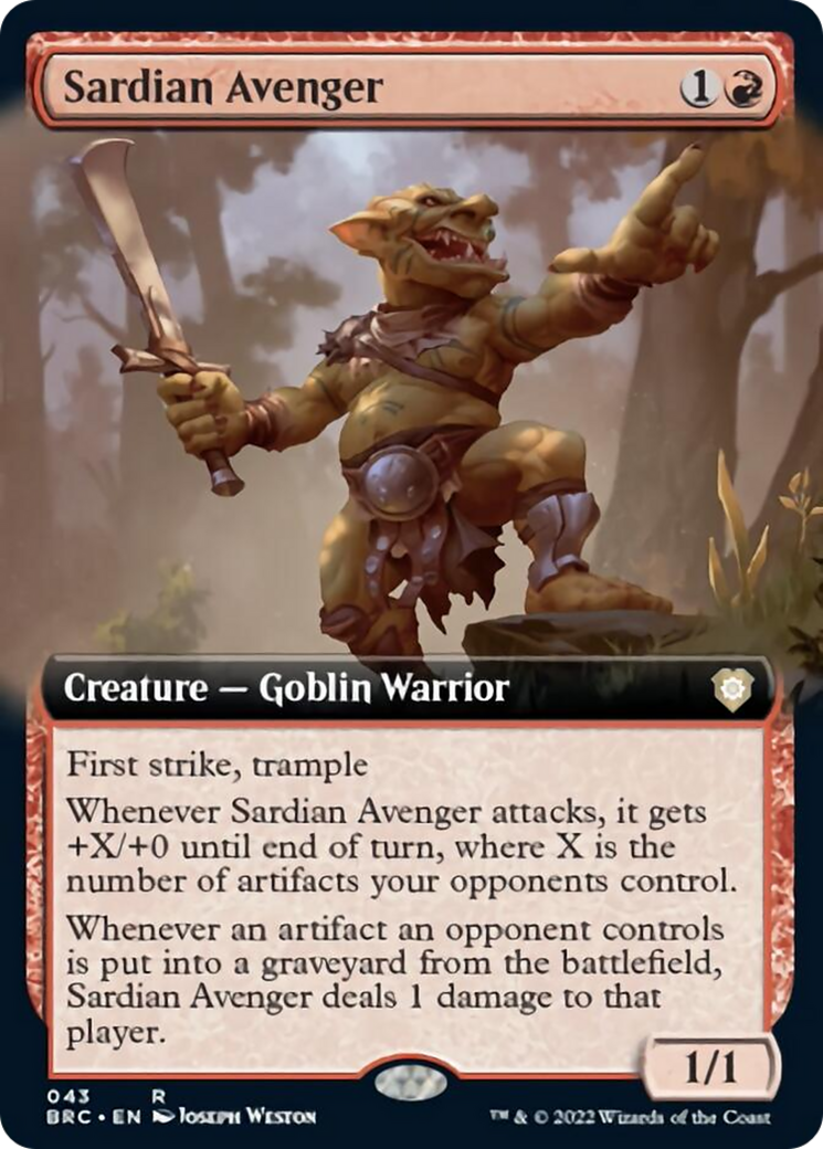 Sardian Avenger (Extended Art) [The Brothers' War Commander] - Evolution TCG