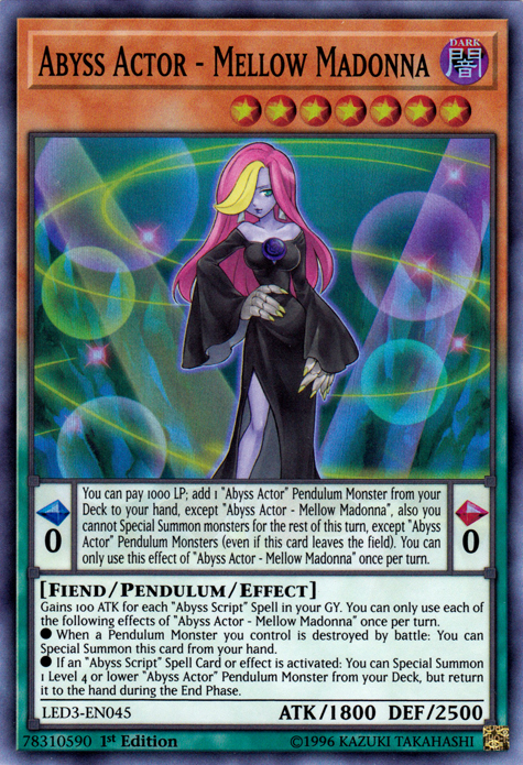 Abyss Actor - Mellow Madonna [LED3-EN045] Super Rare - Evolution TCG