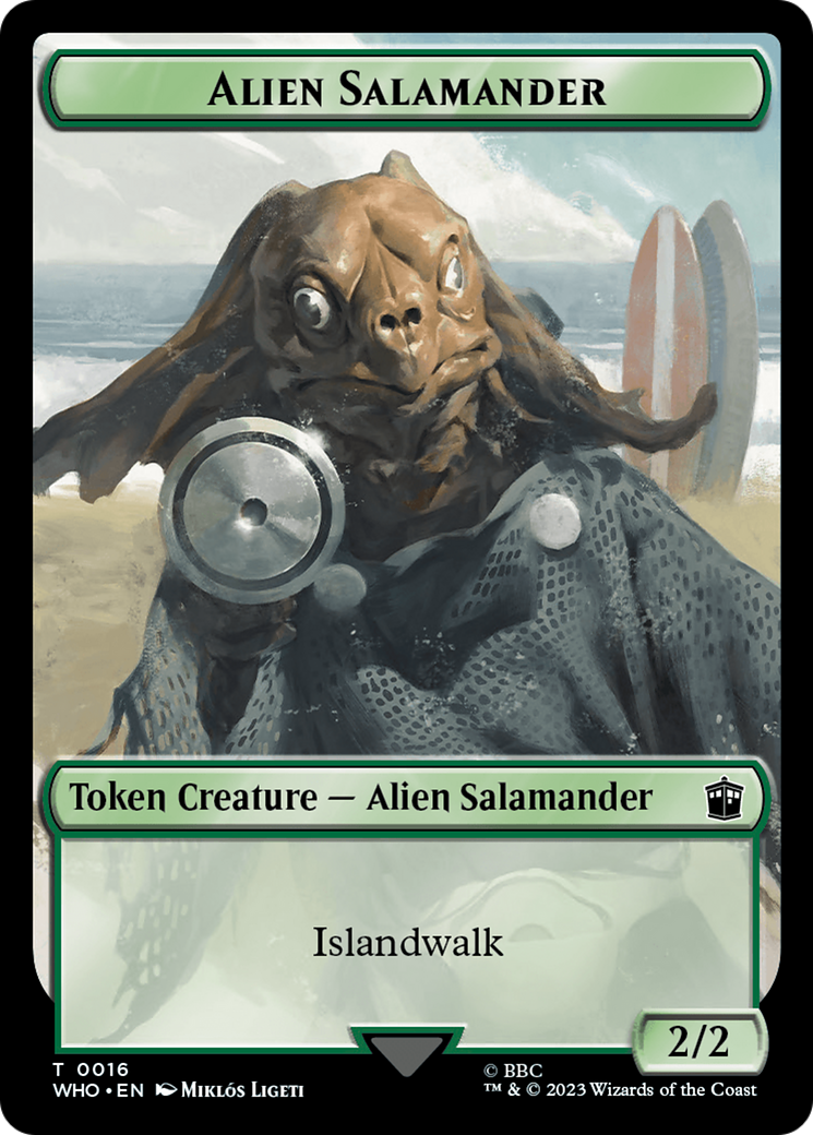 Alien // Alien Salamander Double-Sided Token [Doctor Who Tokens] - Evolution TCG