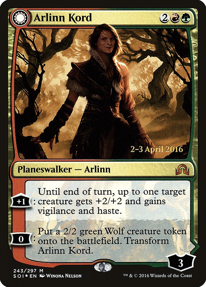 Arlinn Kord // Arlinn, Embraced by the Moon [Shadows over Innistrad Prerelease Promos] - Evolution TCG