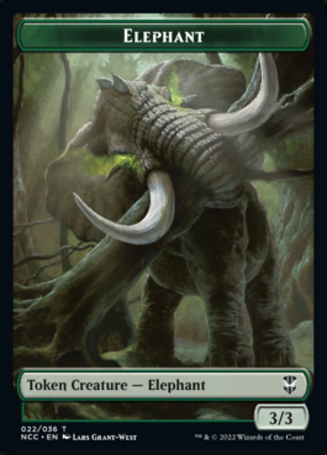 Clue // Elephant Double-Sided Token [Streets of New Capenna Commander Tokens] - Evolution TCG