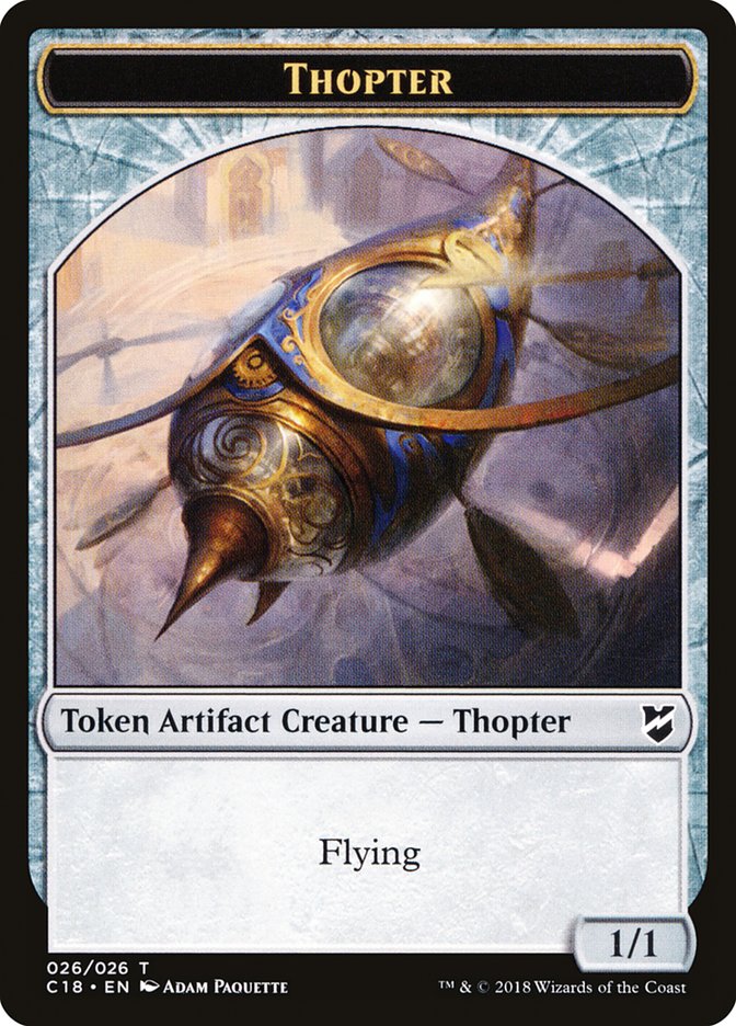 Cat Warrior // Thopter (026) Double-Sided Token [Commander 2018 Tokens] - Evolution TCG