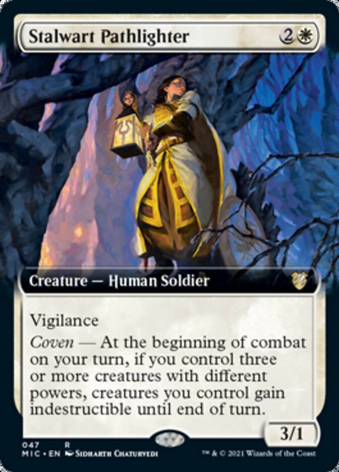 Stalwart Pathlighter (Extended Art) [Innistrad: Midnight Hunt Commander] - Evolution TCG