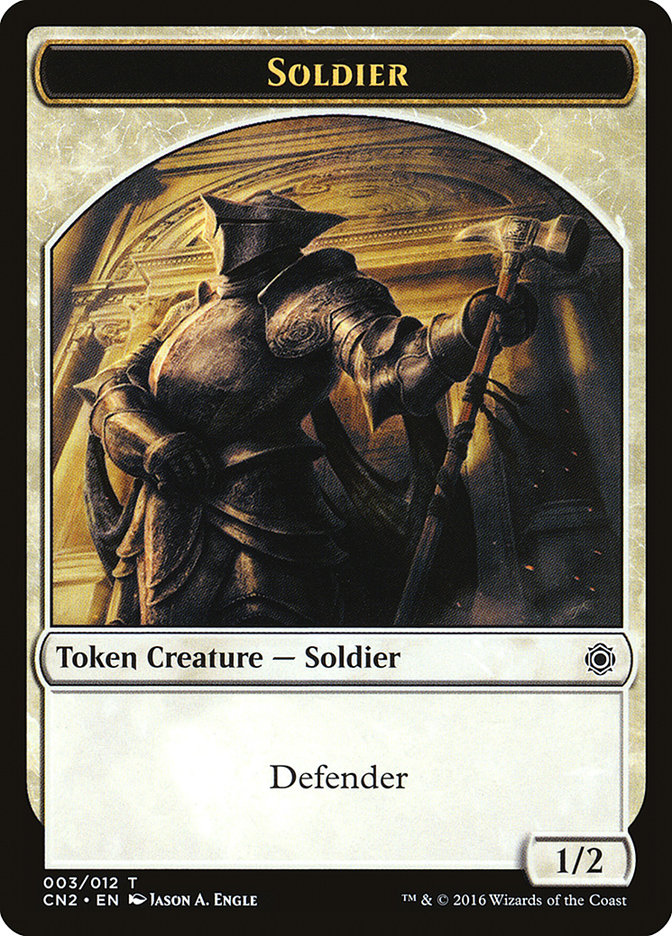 Soldier Token (003/012) [Conspiracy: Take the Crown Tokens] - Evolution TCG