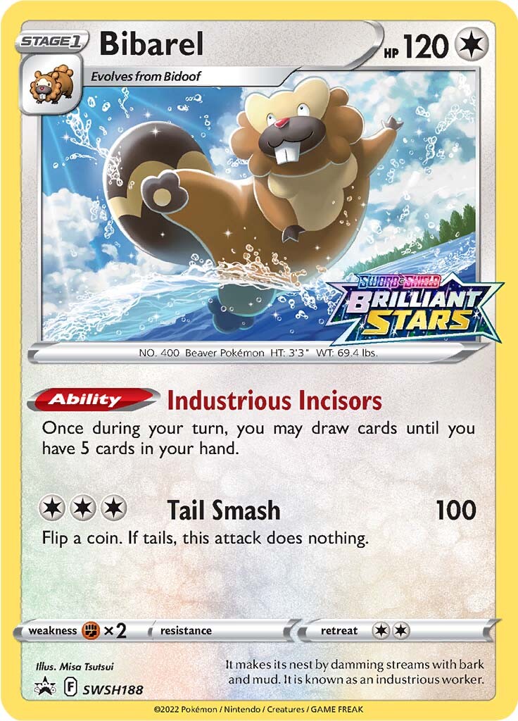 Bibarel (SWSH188) (Prerelease Promo) [Sword & Shield: Black Star Promos] - Evolution TCG