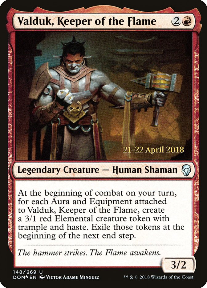 Valduk, Keeper of the Flame [Dominaria Prerelease Promos] - Evolution TCG