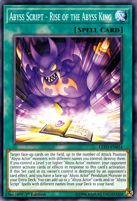 Abyss Script - Rise of the Abyss King [LED3-EN054] Common - Evolution TCG