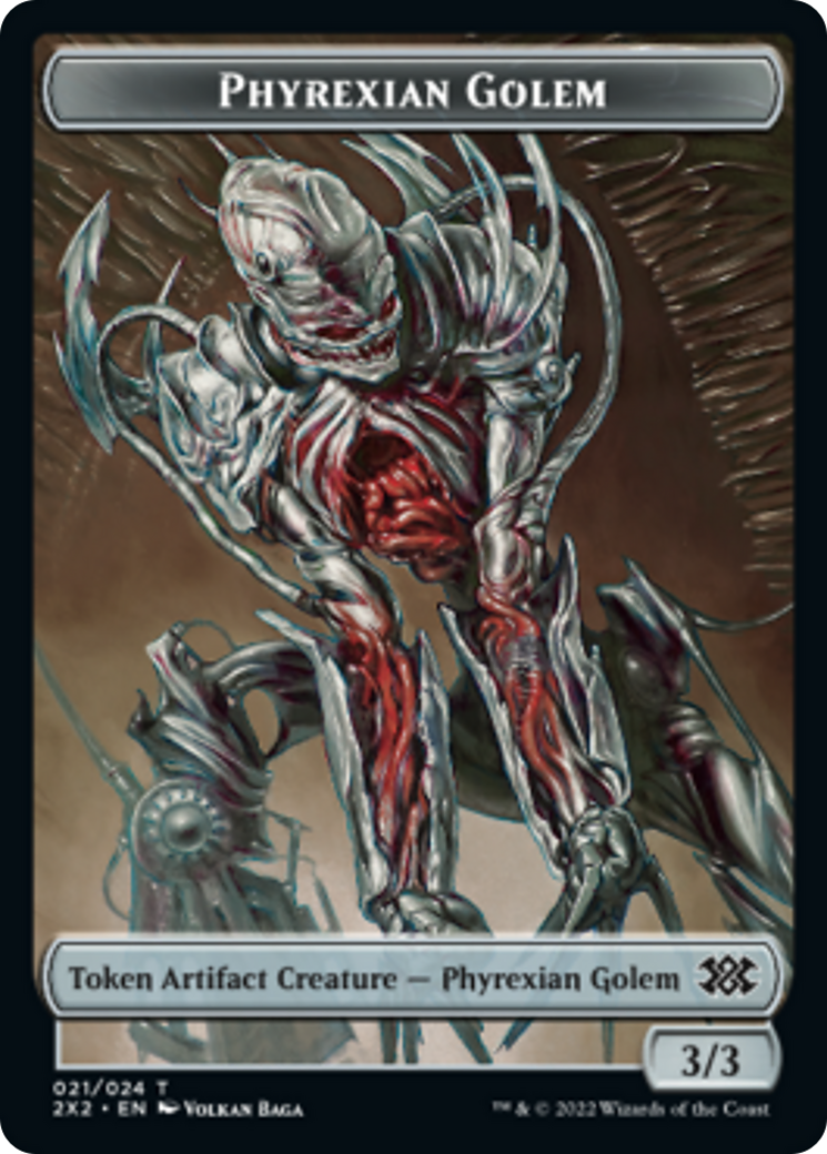 Drake // Phyrexian Golem Double-Sided Token [Double Masters 2022 Tokens] - Evolution TCG