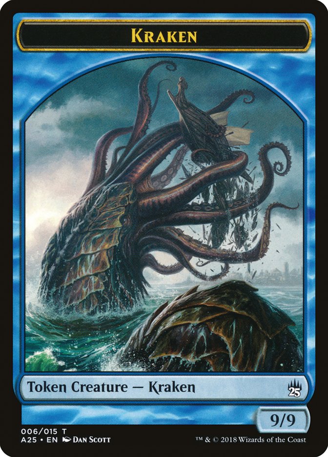 Fish // Kraken Double-Sided Token [Masters 25 Tokens] - Evolution TCG