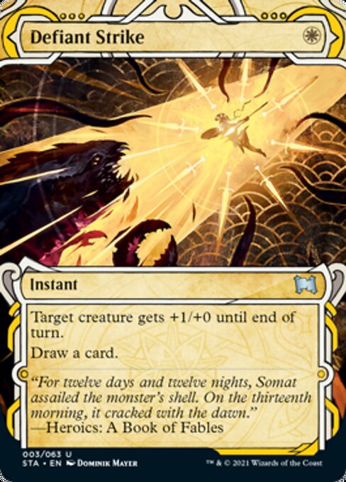 Defiant Strike (Foil Etched) [Strixhaven: School of Mages Mystical Archive] - Evolution TCG