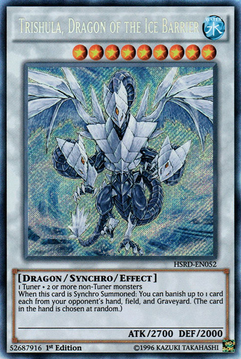 Trishula, Dragon of the Ice Barrier [HSRD-EN052] Secret Rare - Evolution TCG