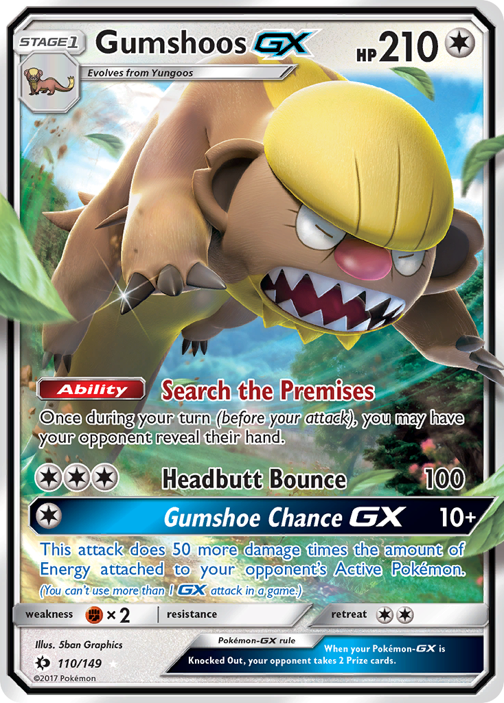 Gumshoos GX (110/149) [Sun & Moon: Base Set] - Evolution TCG