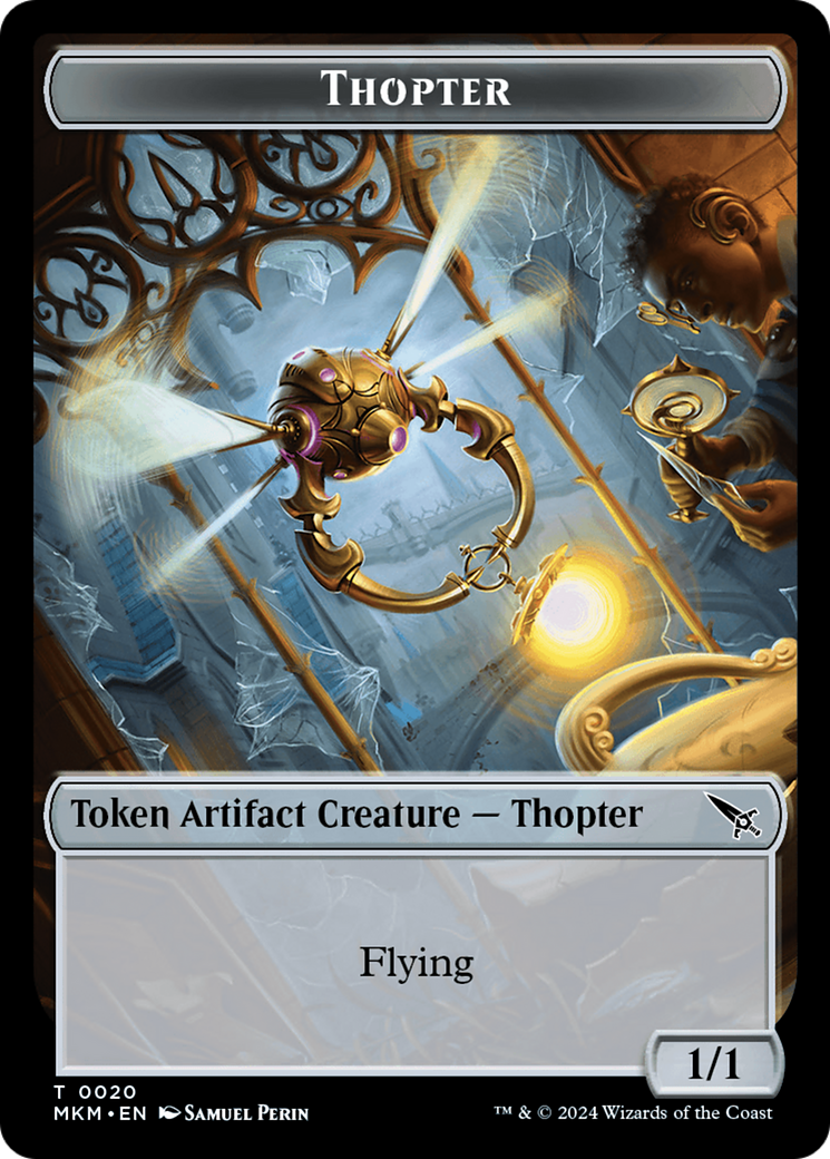 Thopter (0020) // Clue (0018) Double-Sided Token [Murders at Karlov Manor Tokens] - Evolution TCG