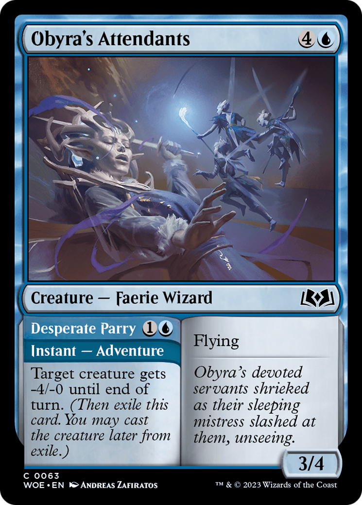 Obyra's Attendants // Desperate Parry [Wilds of Eldraine] - Evolution TCG