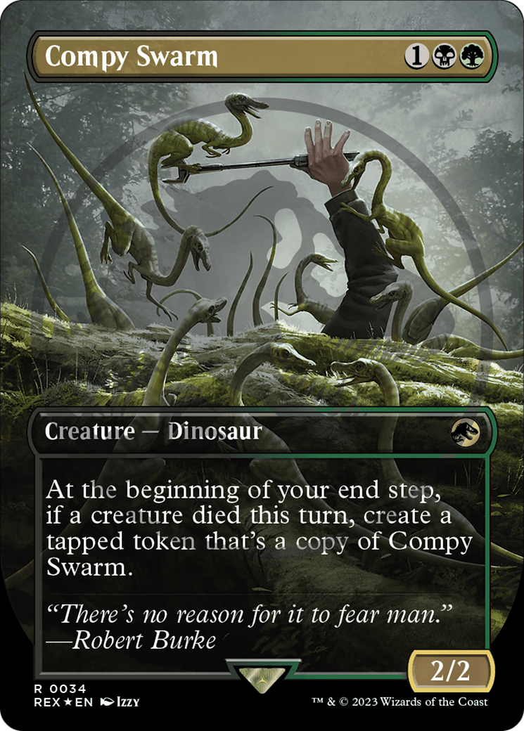 Compy Swarm (Emblem) (Borderless) [Jurassic World Collection Tokens] - Evolution TCG