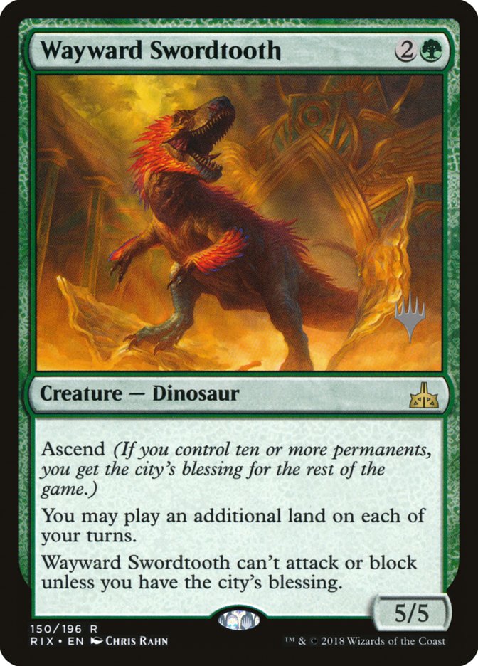 Wayward Swordtooth (Promo Pack) [Rivals of Ixalan Promos] - Evolution TCG