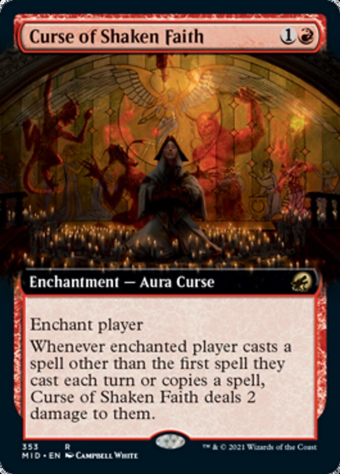 Curse of Shaken Faith (Extended Art) [Innistrad: Midnight Hunt] - Evolution TCG