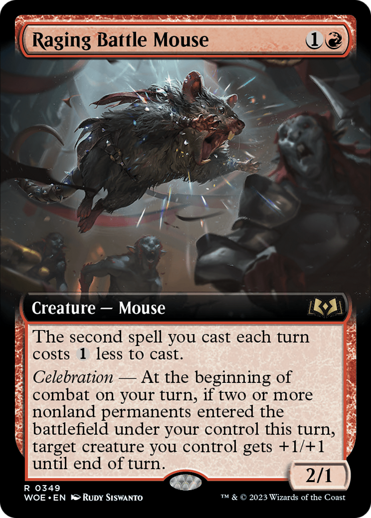 Raging Battle Mouse (Extended Art) [Wilds of Eldraine] - Evolution TCG