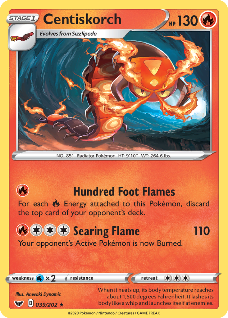 Centiskorch (039/202) [Sword & Shield: Base Set] - Evolution TCG