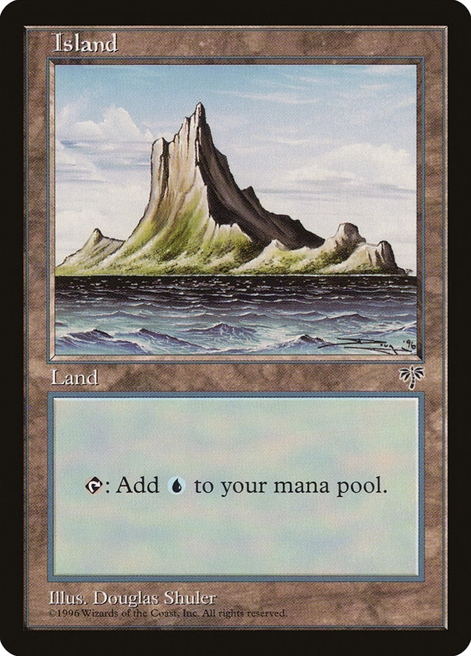 Island (No Tree / Blue Sky / Peak on Left) [Mirage] - Evolution TCG