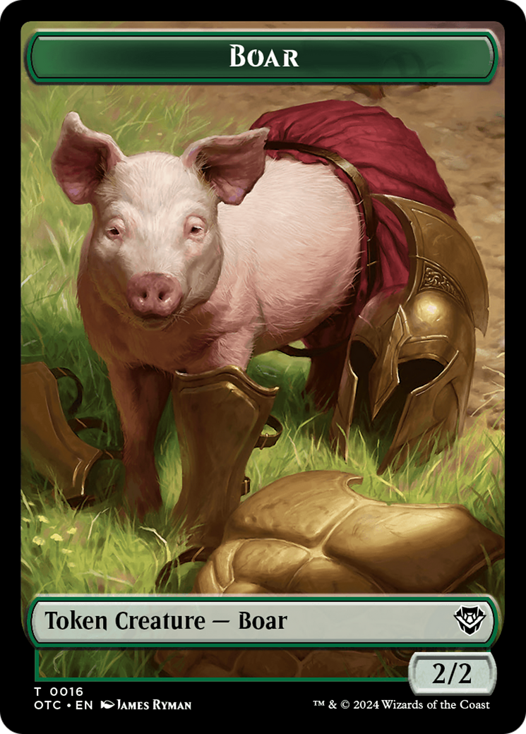 Boar // Manifest Double-Sided Token [Outlaws of Thunder Junction Commander Tokens] - Evolution TCG