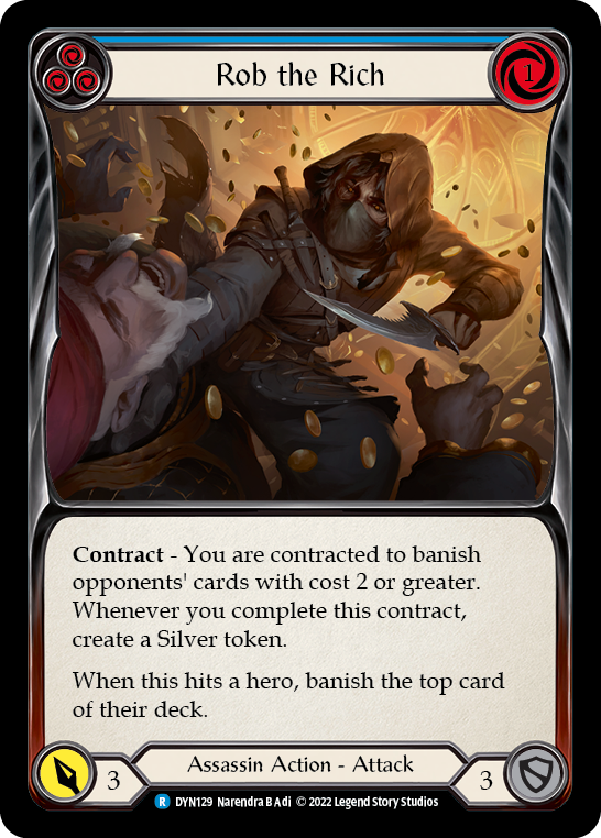 Rob the Rich (Blue) [DYN129] (Dynasty)  Rainbow Foil - Evolution TCG