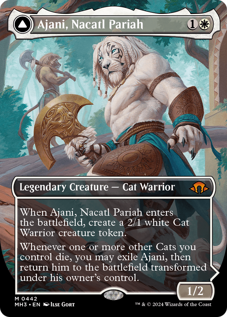 Ajani, Nacatl Pariah // Ajani, Nacatl Avenger (Borderless) [Modern Horizons 3]