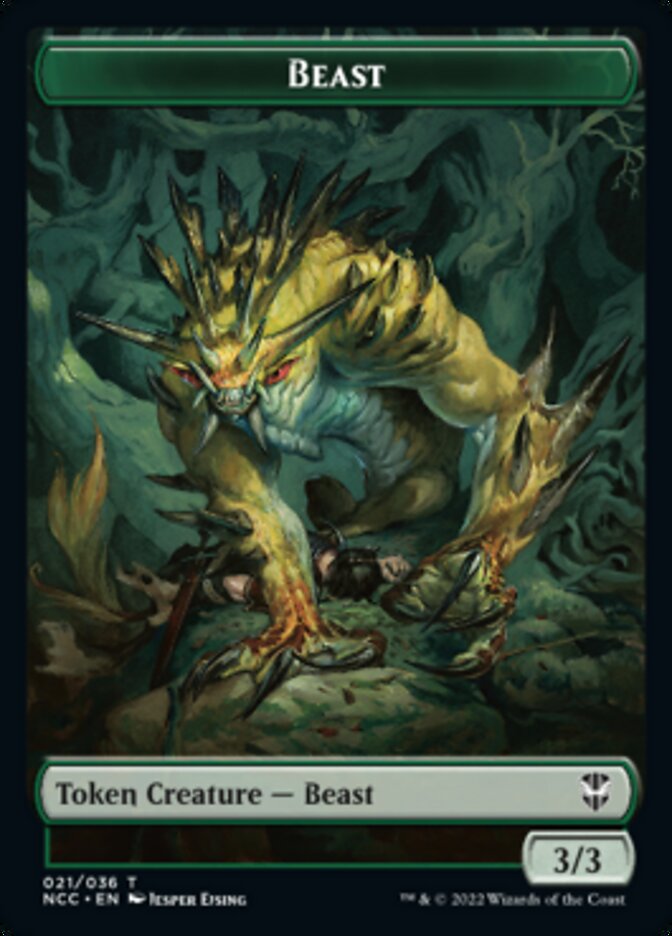 Beast // Saproling Double-Sided Token [Streets of New Capenna Commander Tokens] - Evolution TCG