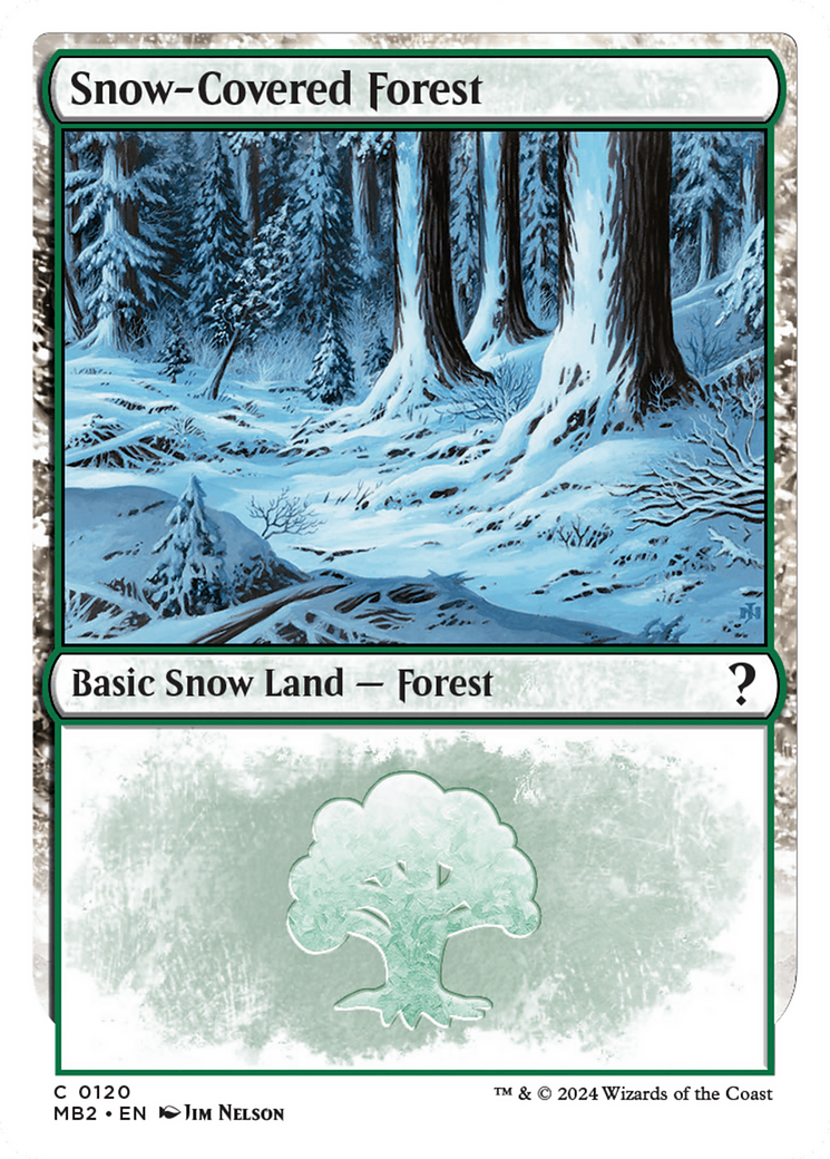 Snow-Covered Forest (White Border) [Mystery Booster 2] - Evolution TCG