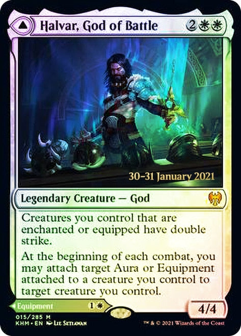 Halvar, God of Battle // Sword of the Realms [Kaldheim Prerelease Promos] - Evolution TCG